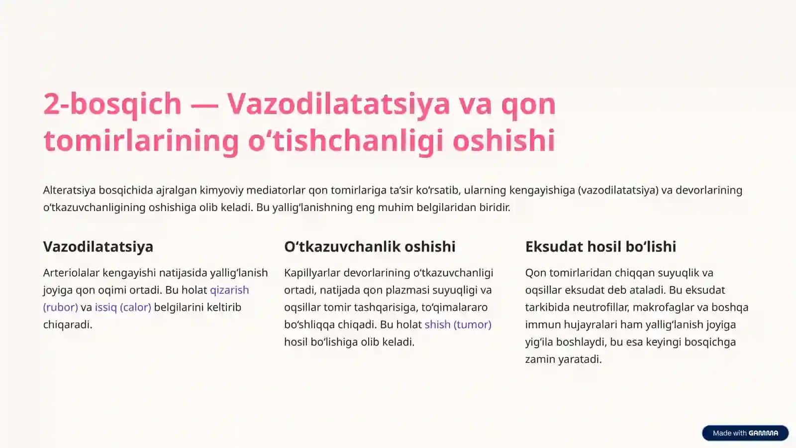 Yallig‘lanish Patogenizi: Bosqichlari va Mediatorlari 4