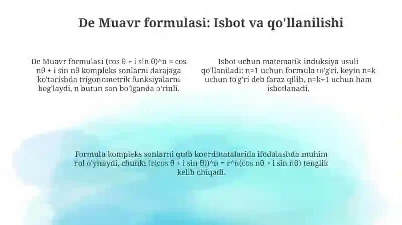 De Muavr formulasi 4