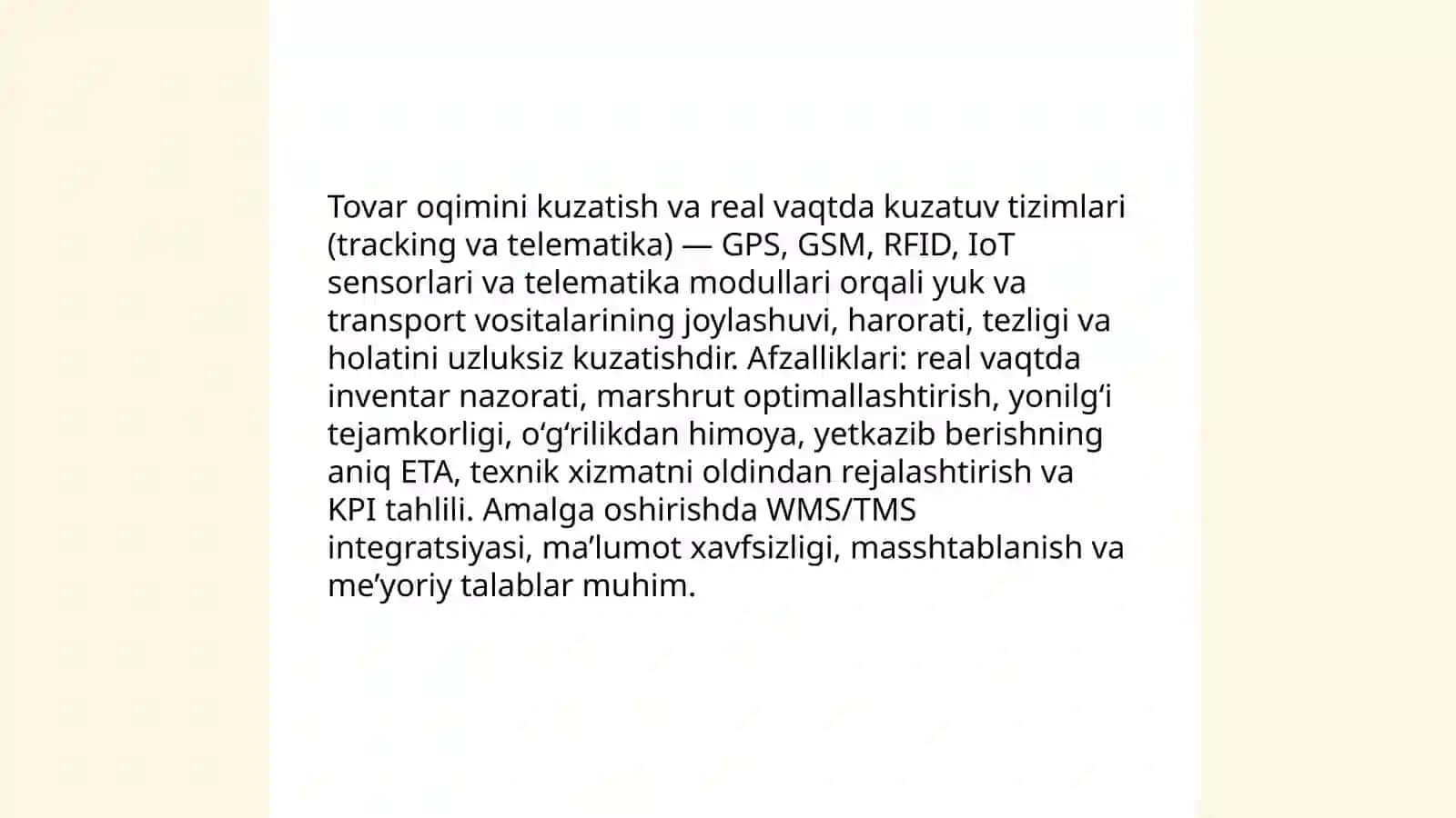 Logistik boshqaruvda axborot kommunikatsion texnologiyalarning o‘rni 4