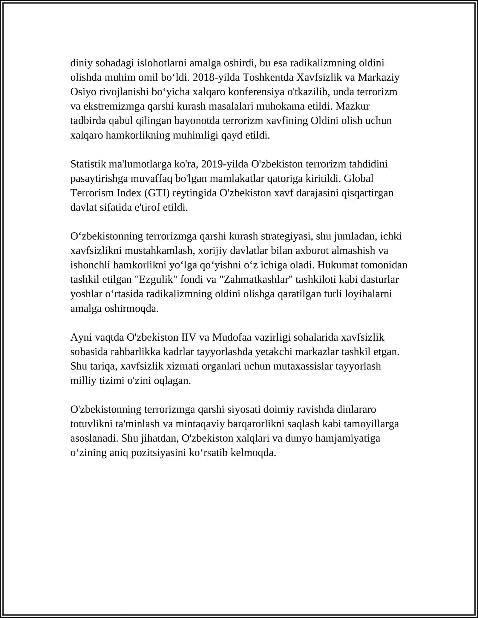 O'ZBEKISTONNING TERRORIZMGA QARSHI KURASH TAJRIBASI 4