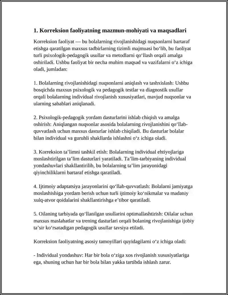 Korreksion faoliyat 4