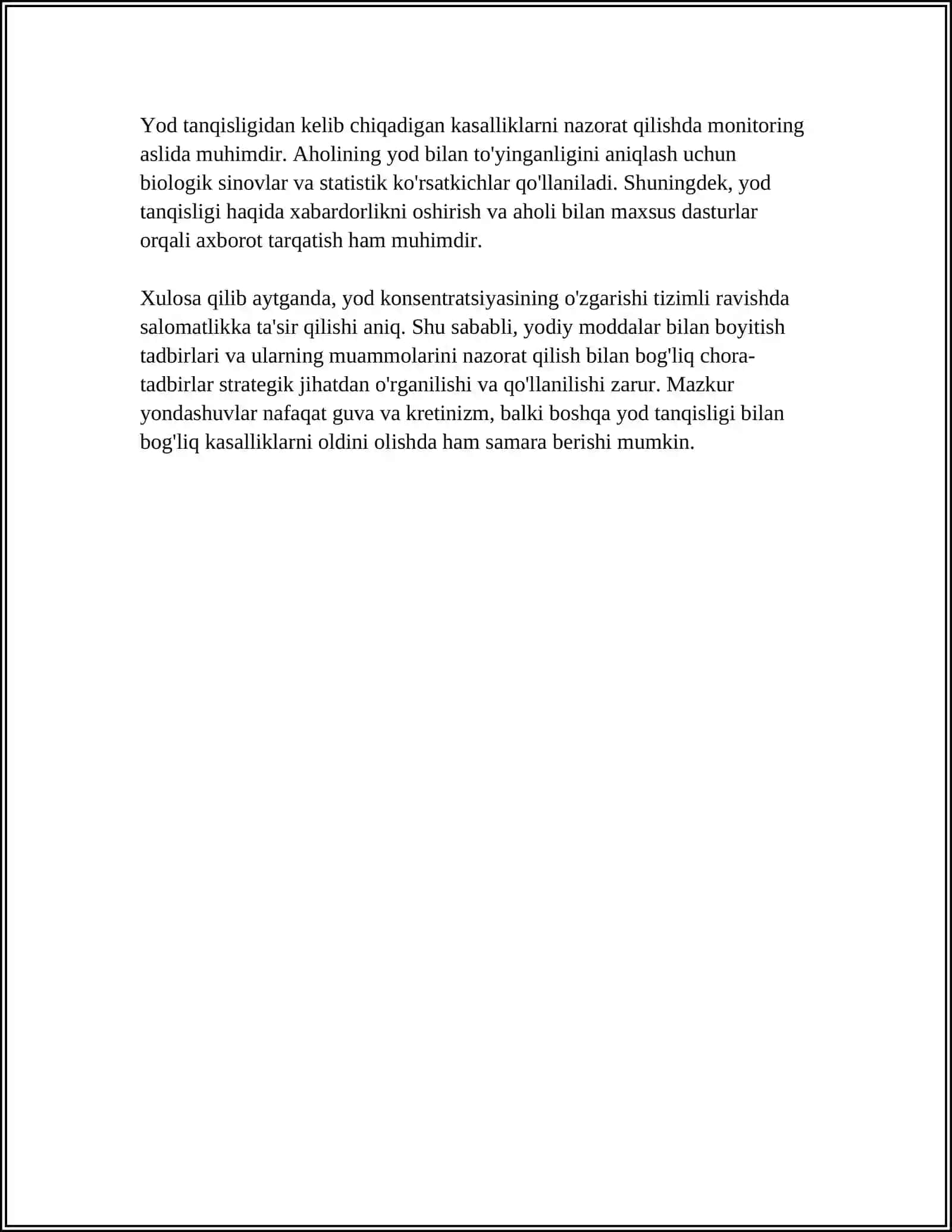 BIOGEN ELEMENTLAR KONSENTRATSIYASI ÔZGARISHI BILAN BOĞLIQ BÔLGAN ENDEMIK VA KASB KASALLIKLARI 4