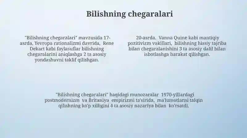 Bilish falsafasi (gnoseologiya) 4