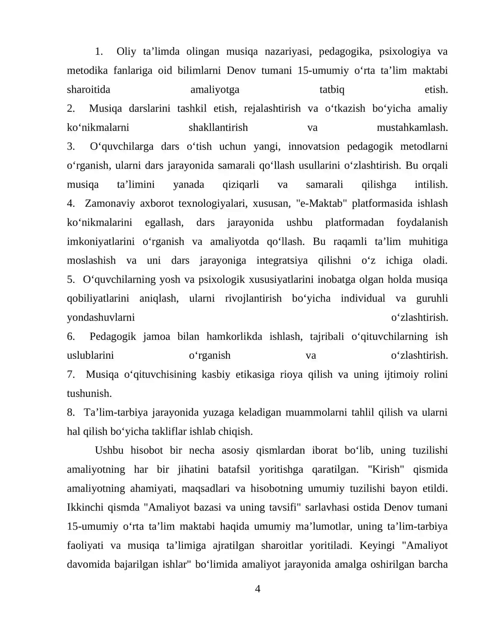 Umumiy oʻrta ta'lim maktabida musiqa madaniyati fanidan olib borilgan yillik ishlar 4