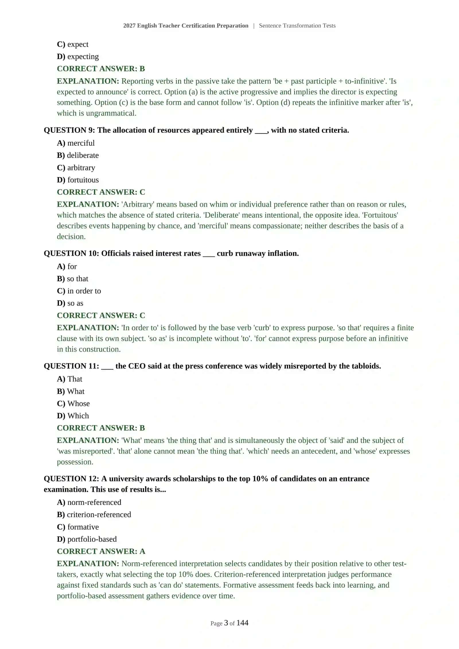 Mavzu - 2027 English Teacher Certification Preparation | Sentence Transformation Tests 4