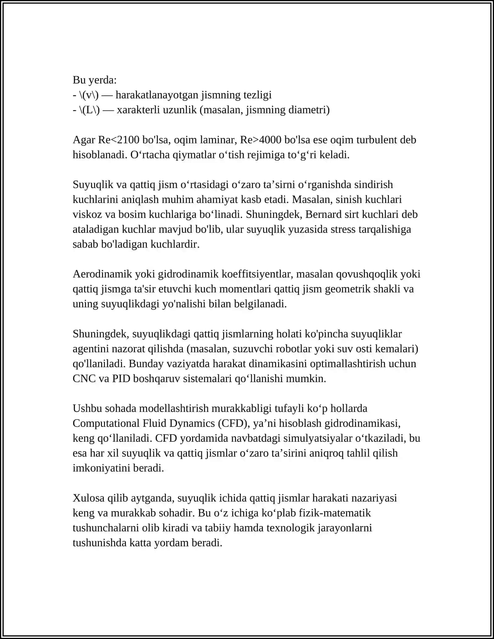 SUYUQLIKLARDA QATTIQ JISM HARAKATI. TURLI JINSLI SISTEMALAR, KLASSIFIKATSIYASI. TURLI JINSLI SISTEMALAR AJRATISH 4