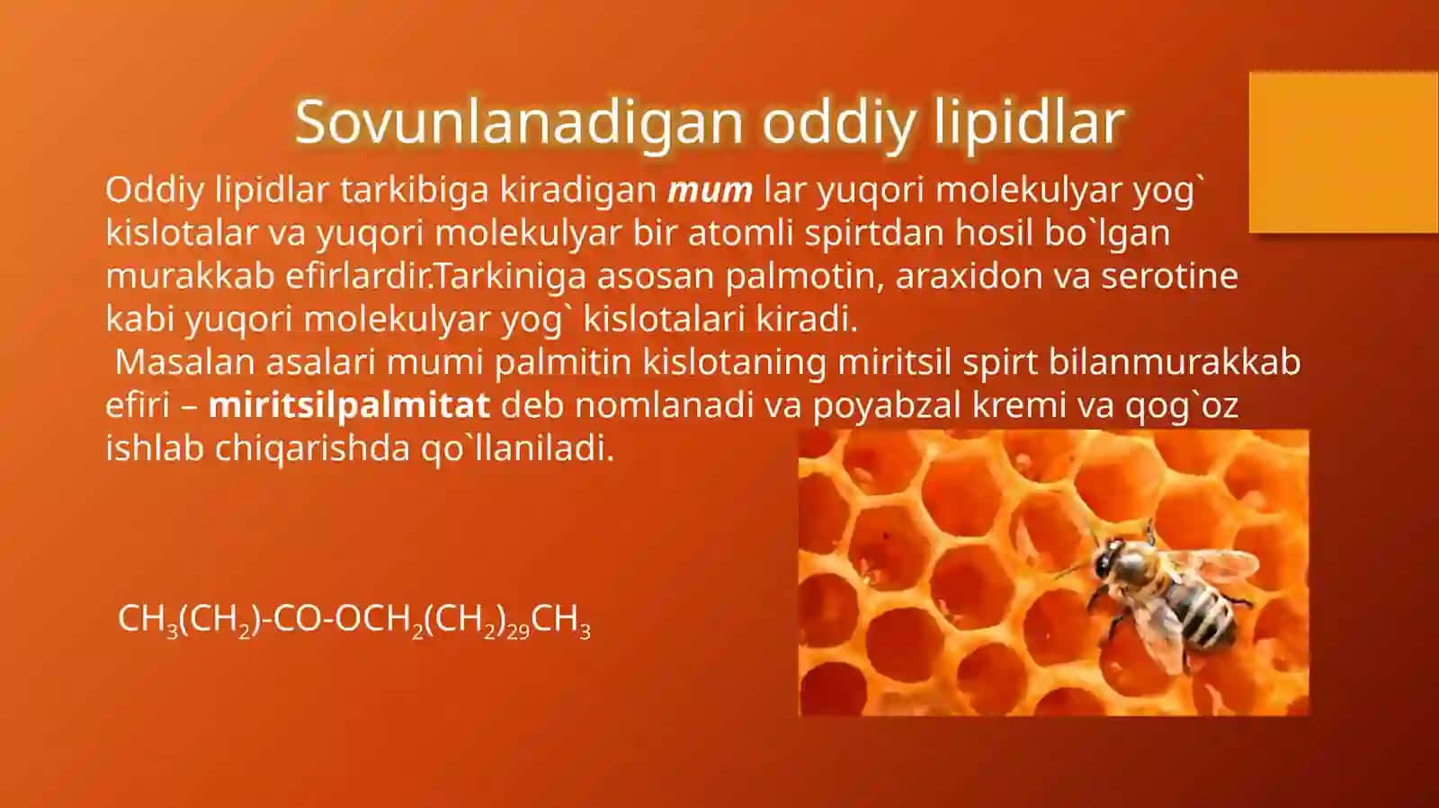 Lipidlar. Sovunlanadigan oddiy va murakkab lipidlar. Sovunlanmaydigan lipidlar 4