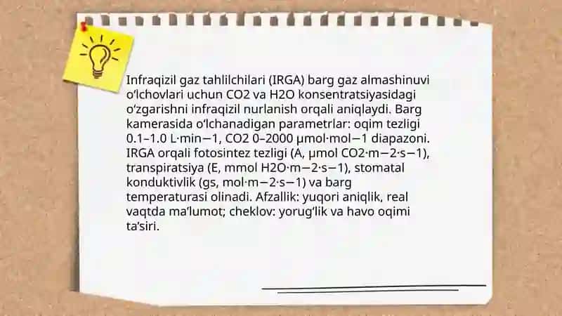 Transpiratsiya jadalligini aniqlashda zamonaviy asbob uskunalar dan foydalanish 4