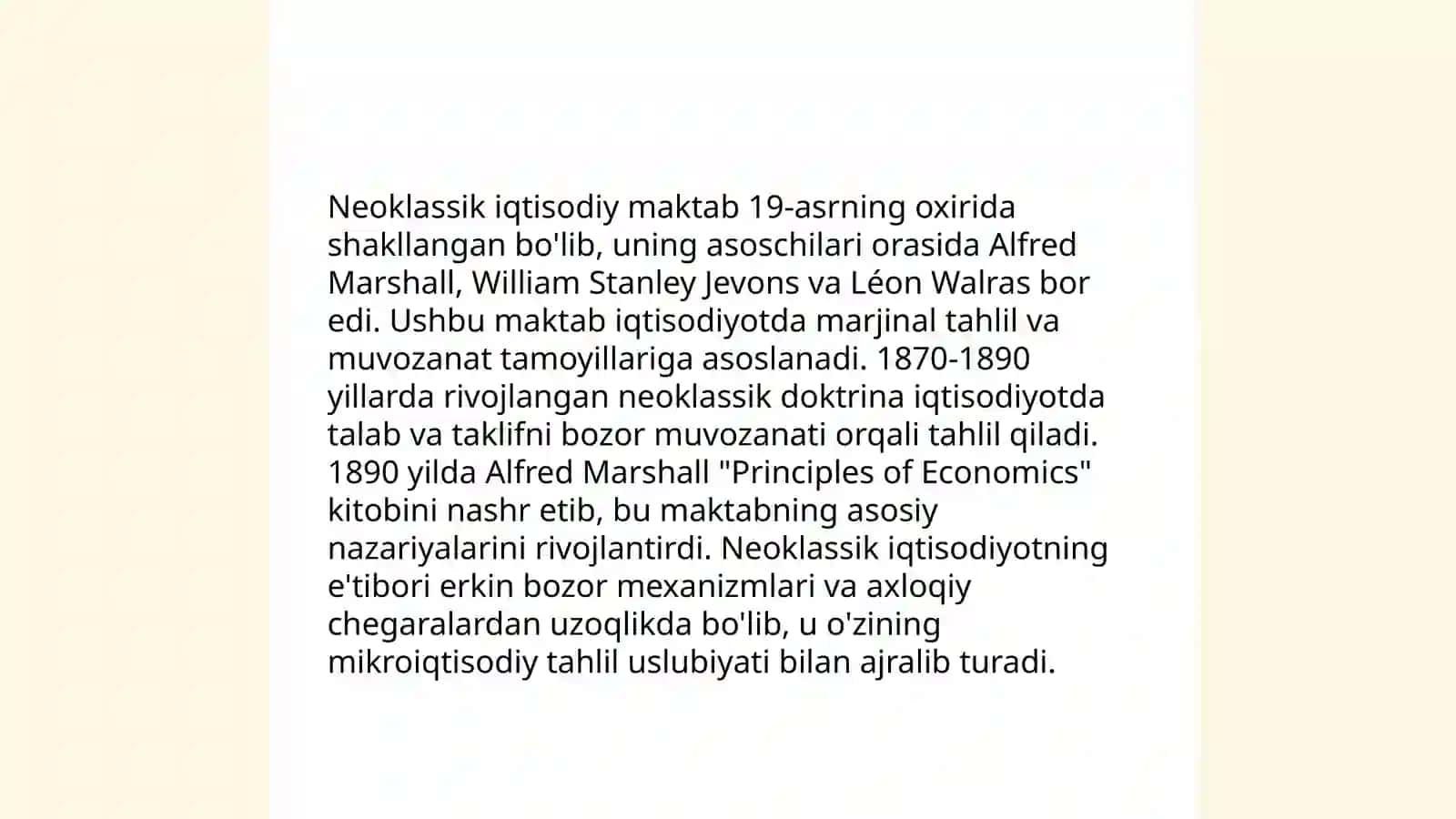 Marjinalizim taʼlimoti neoklassik iqtisodiy maktablar 4