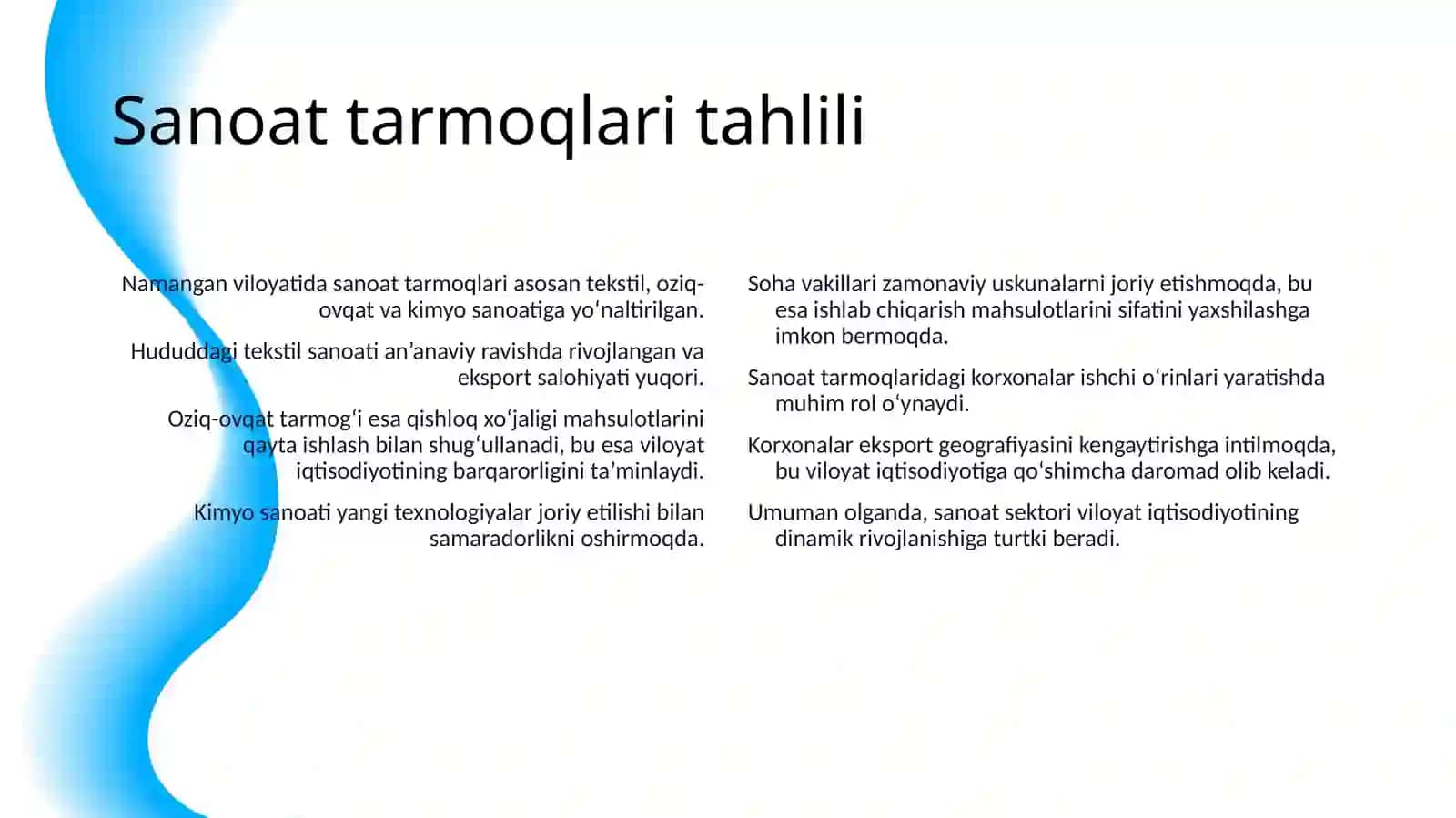 Namangan Viloyati(Iqtisodiy Tahlili) 4