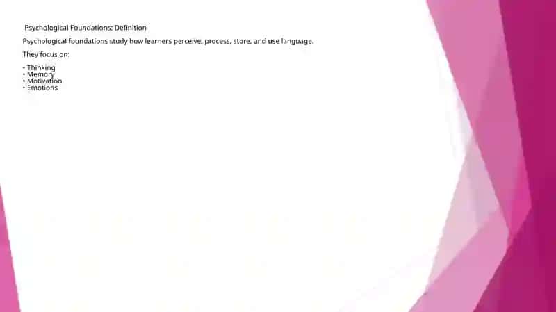 Independent work on the Psychological, Didactic, and Linguistic Foundations of Language Learning 4