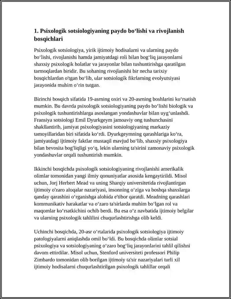 PSIXOLOGIK SOTSIOLOGIYANING SOTSIOLOGIYA TARIXIDA TUTGAN O‘RNI 4
