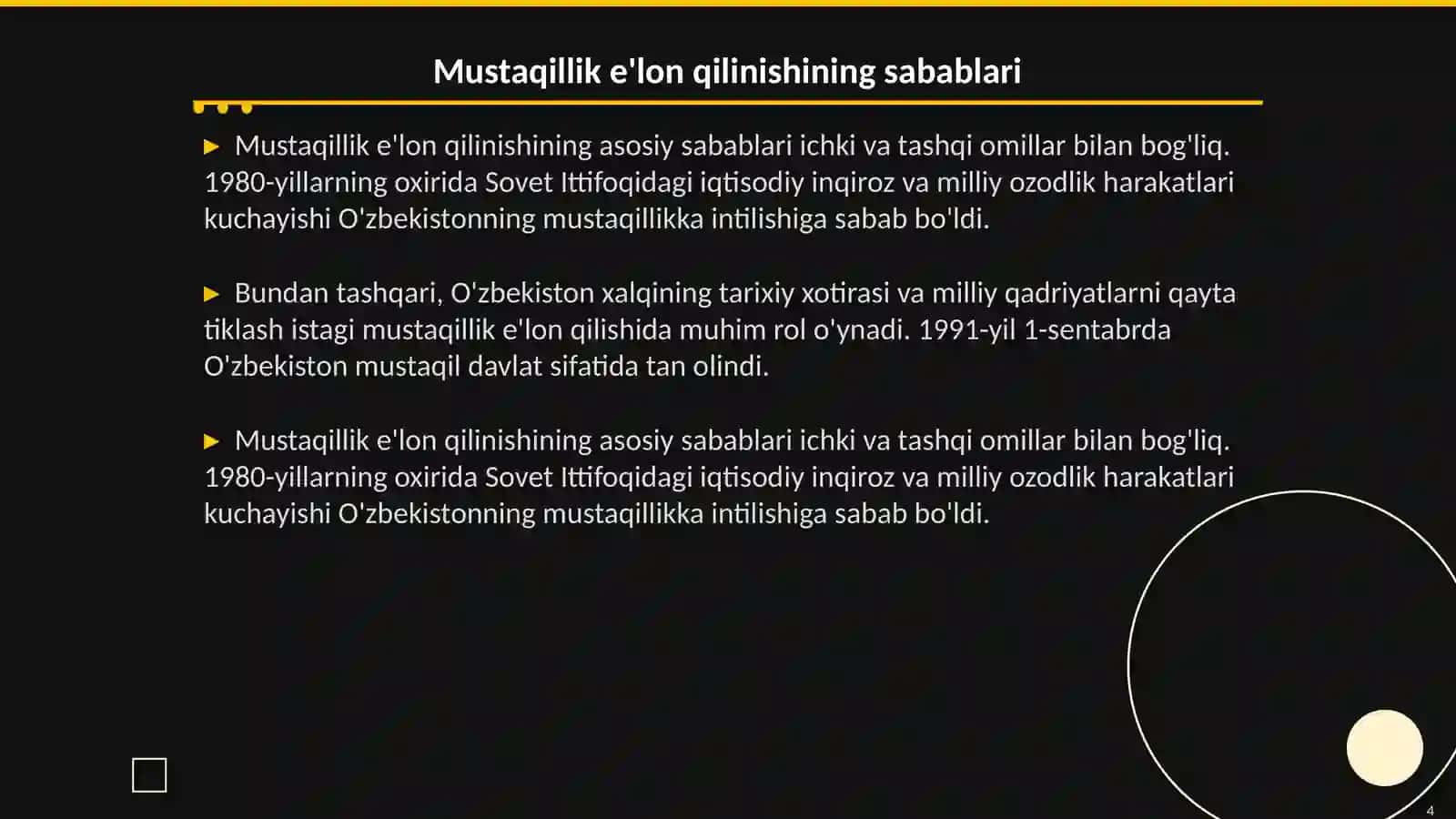 O'zbekiston mustaqillikka erishishi 4