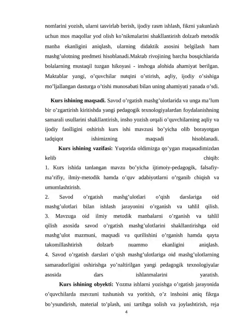 Boshlang’ich sinf o’quvchilarining yozma ishlarda yo’l qo’yadigan xatolar ustida ishlash 4