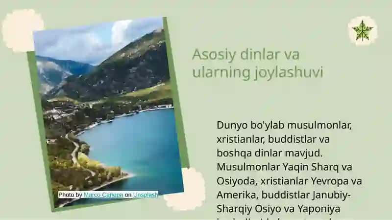 Dunyo dinlarining tarqalishi va hozirgi kunda dunyo mamlakatlari 4