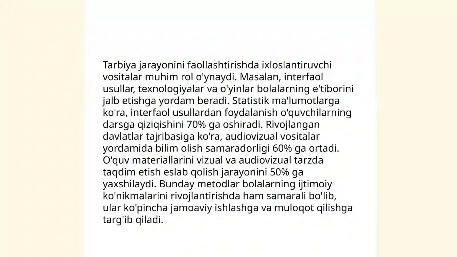 Sinf rahbarining tarbiyaviy faoliyati samaradorligini oshirish usullari 4
