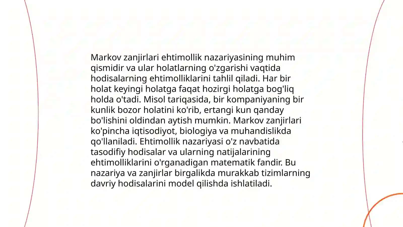 Markof zanjiri va uni qishloq xoʻjalik masalalarini yechishga qoʻllanilishi 4