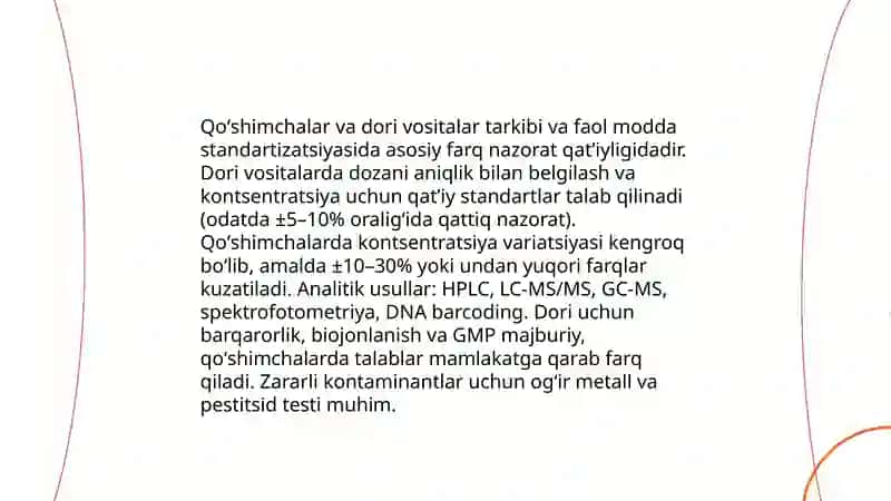 Biologik faol qoʻshimchalar va dori vositalaring qiyosiy tahlili 4