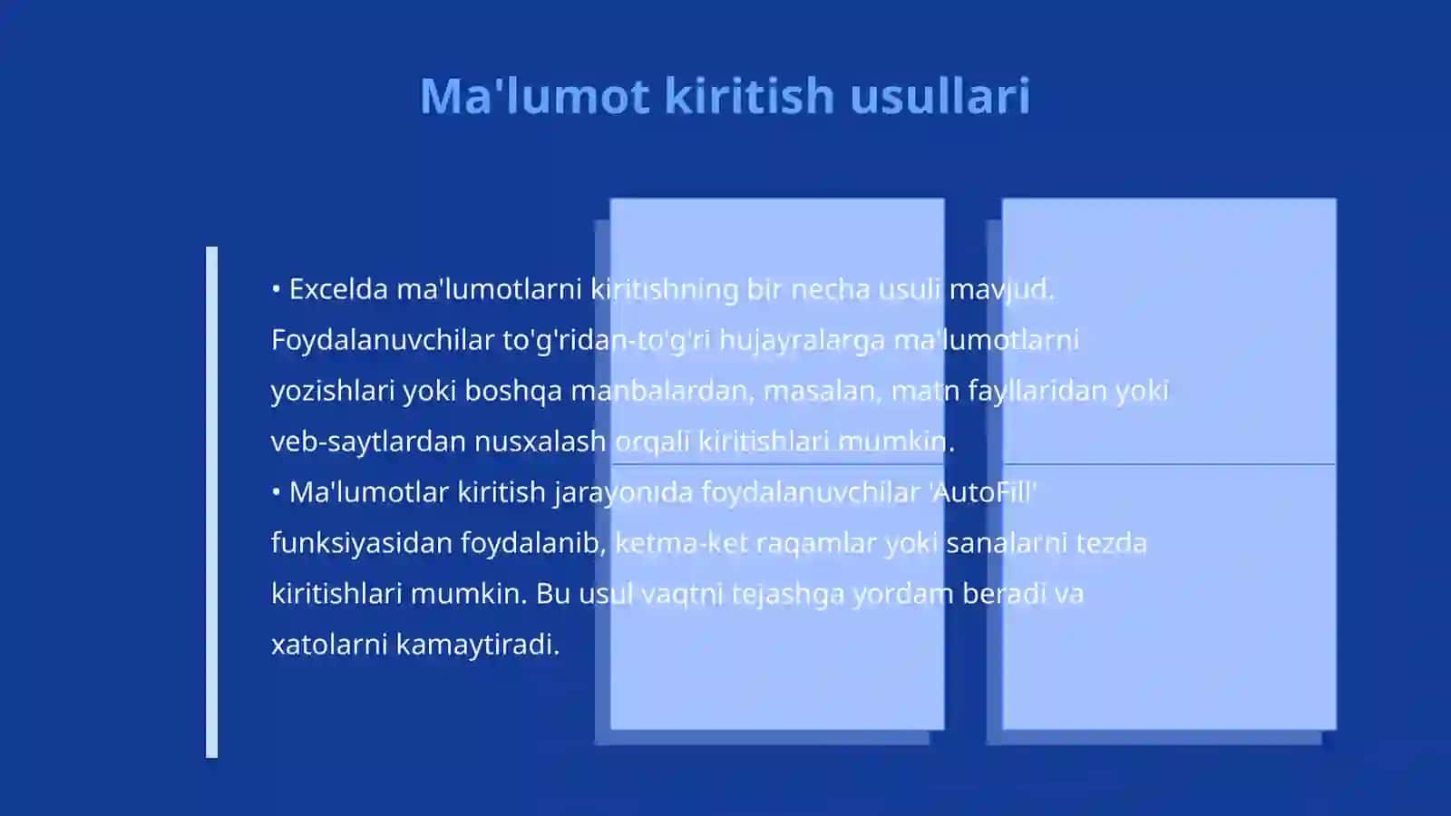 MS Excelda elektron jadvallar bilan ishlash 4