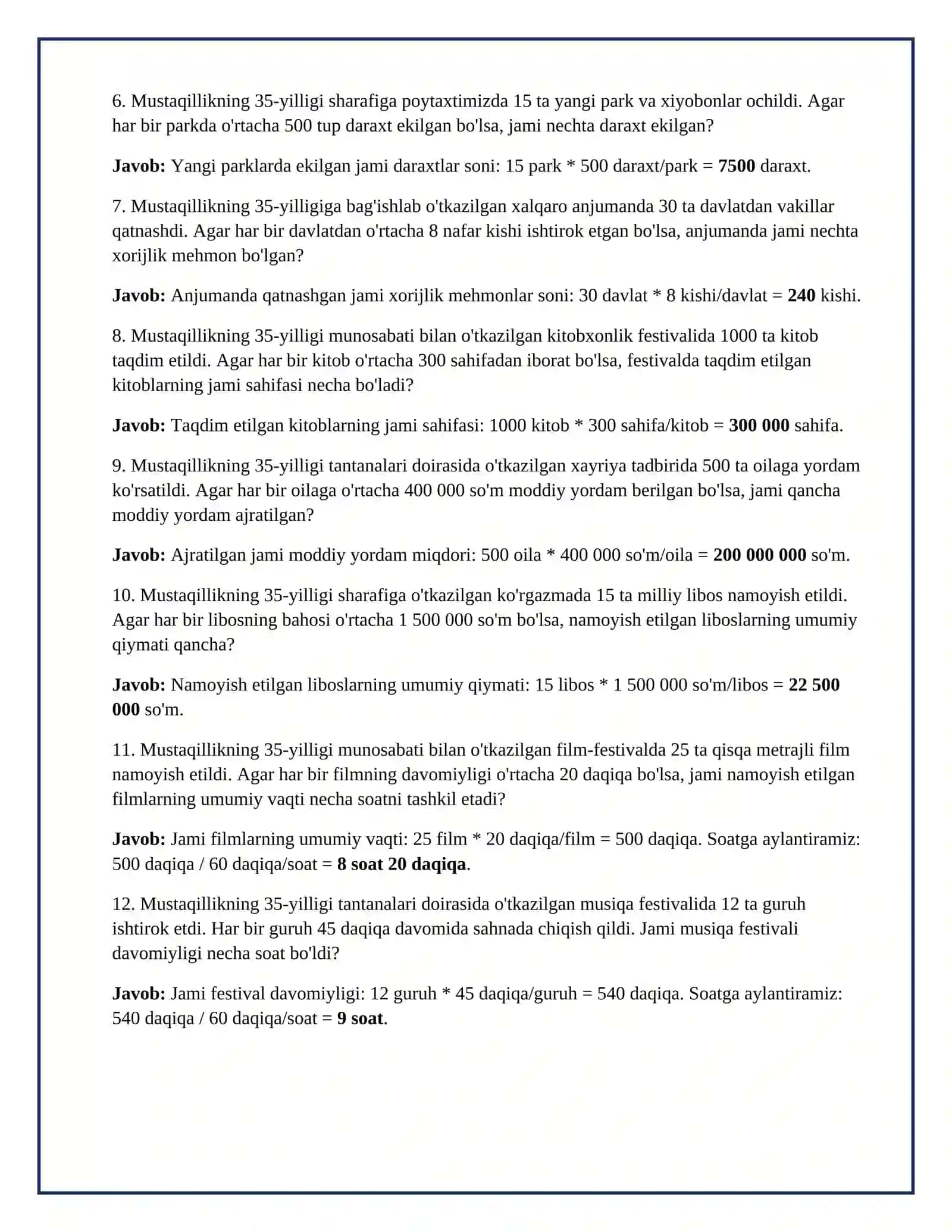 Lesson on mustaqillikning 35-yilligi (rasmli ko`rgazmalar bilan) 4