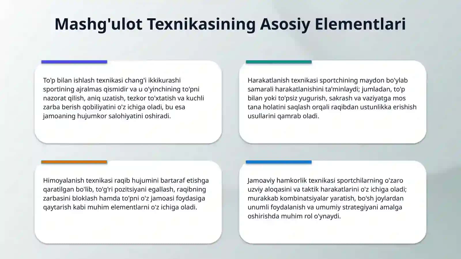CHANG‘I IKKIKURASHI SPORT TURINING TEXNIKASI VA O‘YIN QOIDALARI. 4
