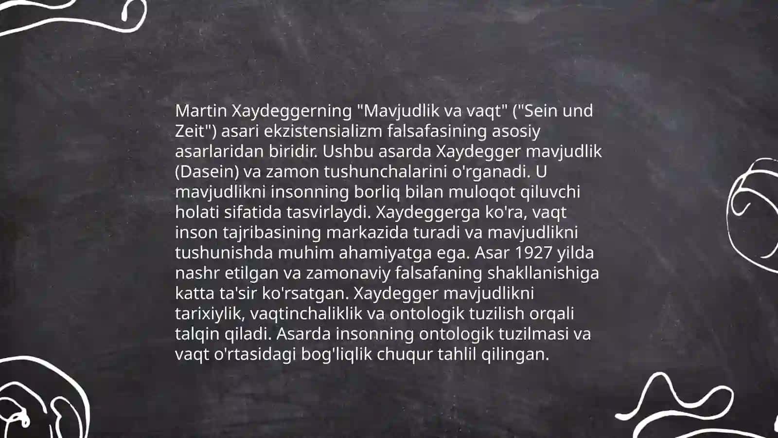 Noklasnik ontologiyaning yo'nalishlari va mohiyati ( M Xaydeggerning borliq va vaqt asari asosida) 4