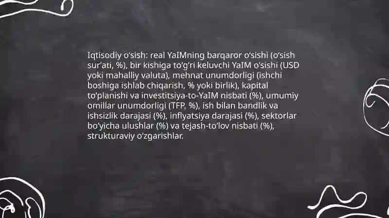 Iqtisodiy oʻsish mohiyati, asosiy tavfsiyanomasi va modeli 4