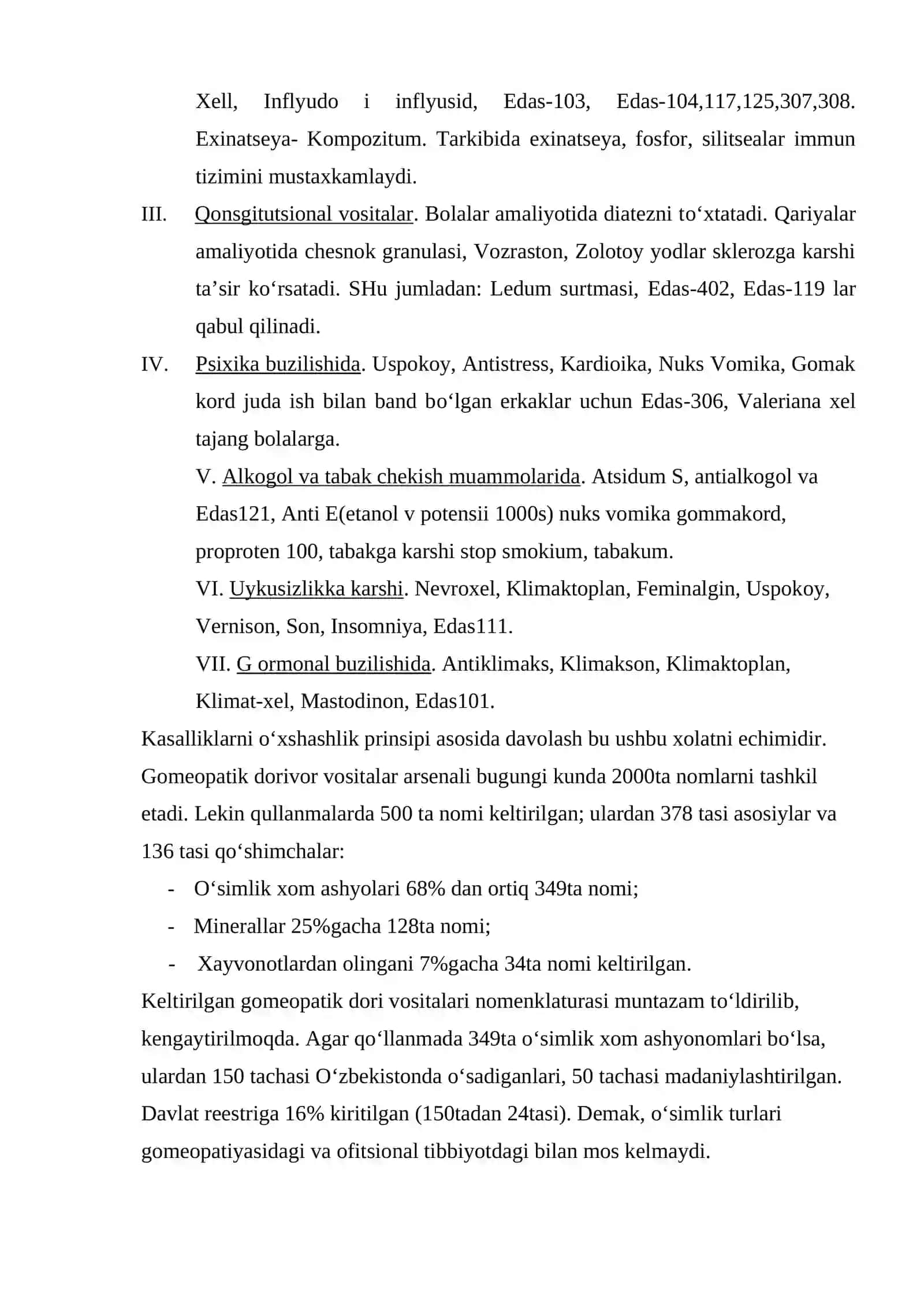 Mahalliy xom ashyolar yordamida gomeopatik preparatlar yaratish nomenklatura lug‘ati 4