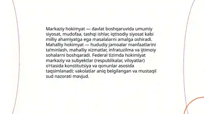 Hokimyat tuzilishi, hokimyatning subyekti va obyekti 4