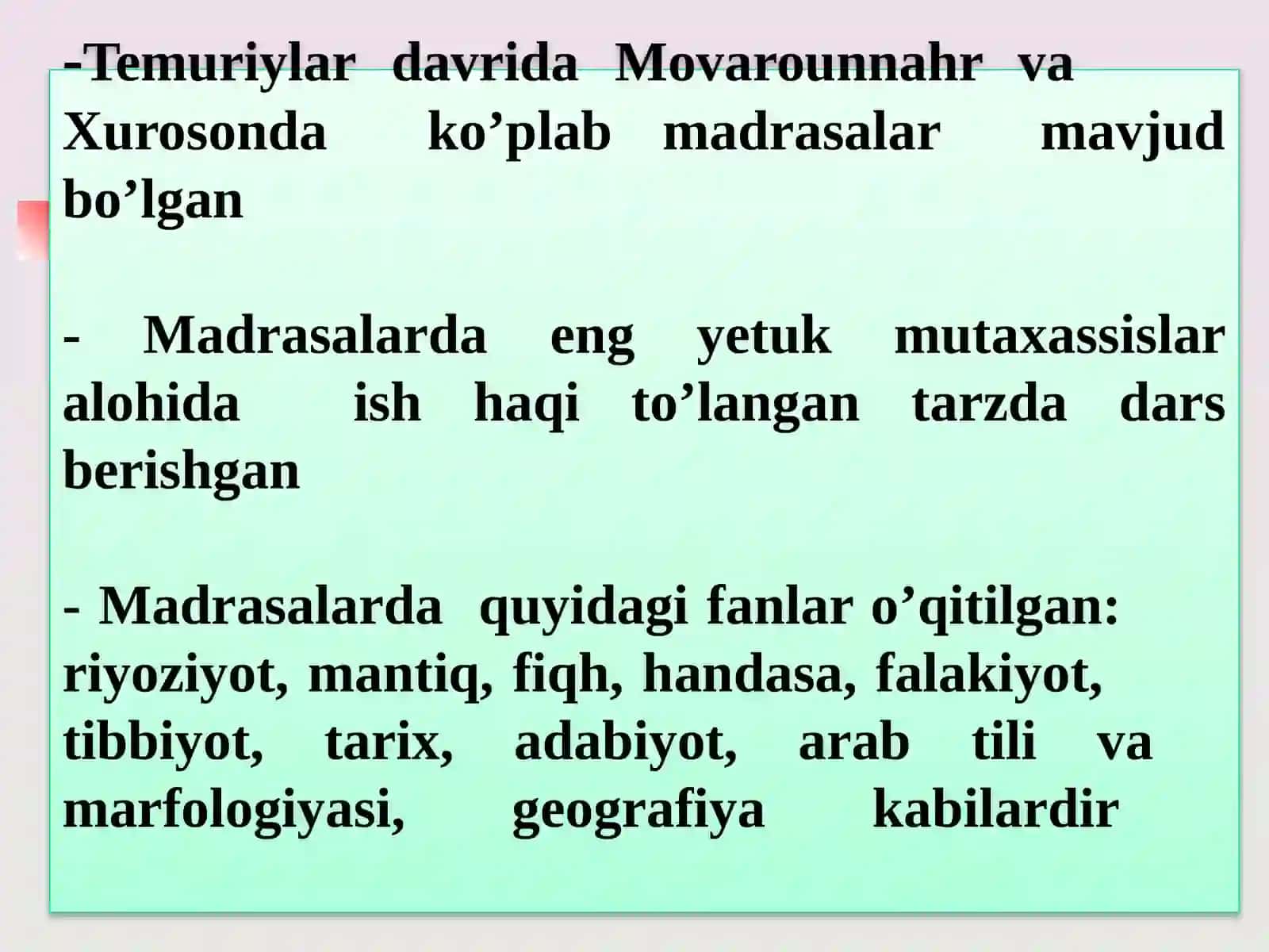 7-sinf O’zbekiston tarixi fanidan tayyorlagan DARSTAQDIMOTI 4