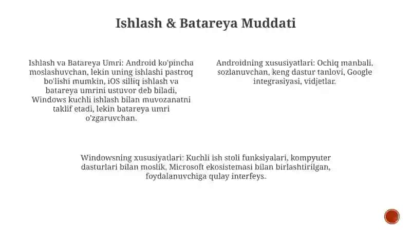 Android windows va ios mobil operatsion tizimlarining xususiyatlari 4