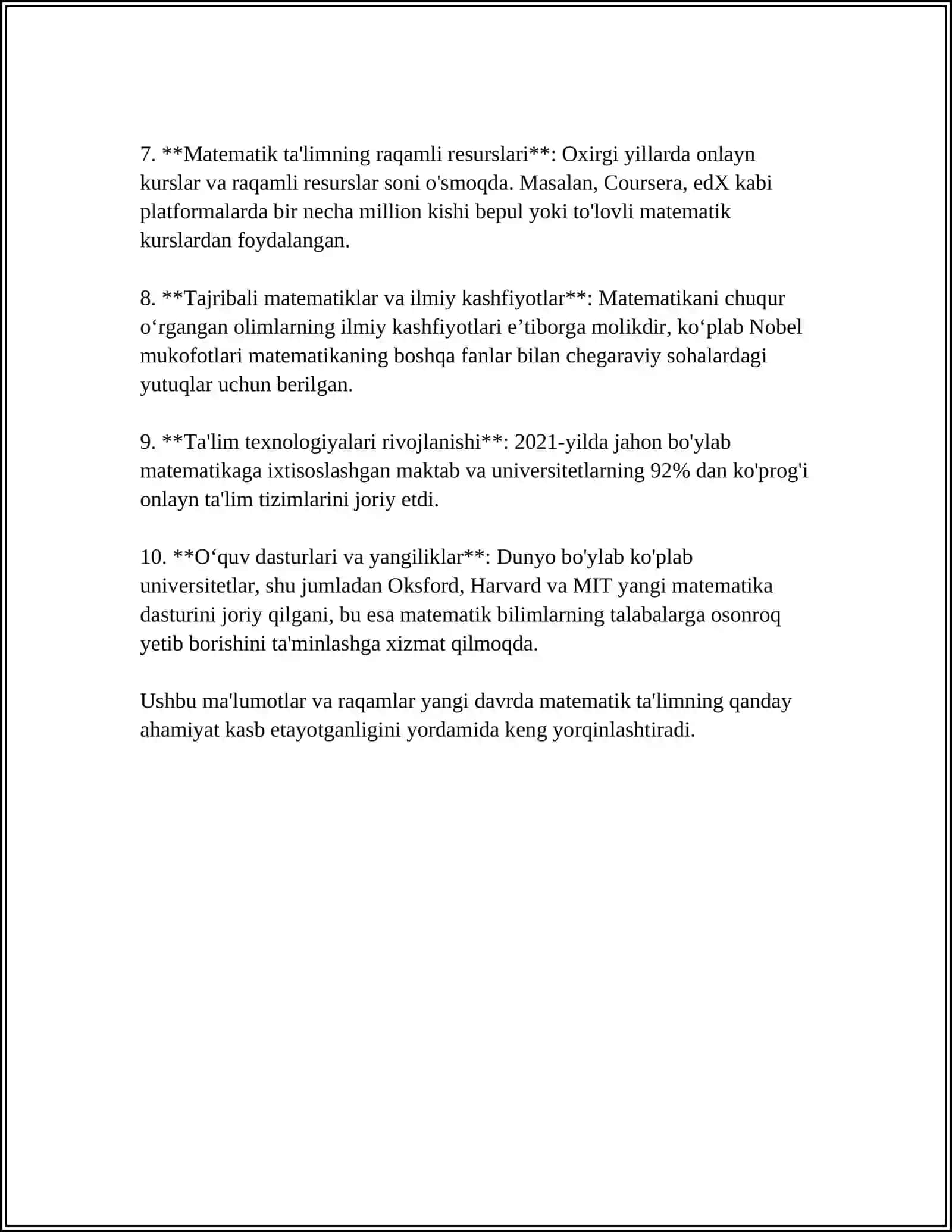 MAMLAKATIMIZDA MATEMATIKA FANLARINING YANGI TARIXI VA RIVOJLANISH ISTIQBOLLARI 4