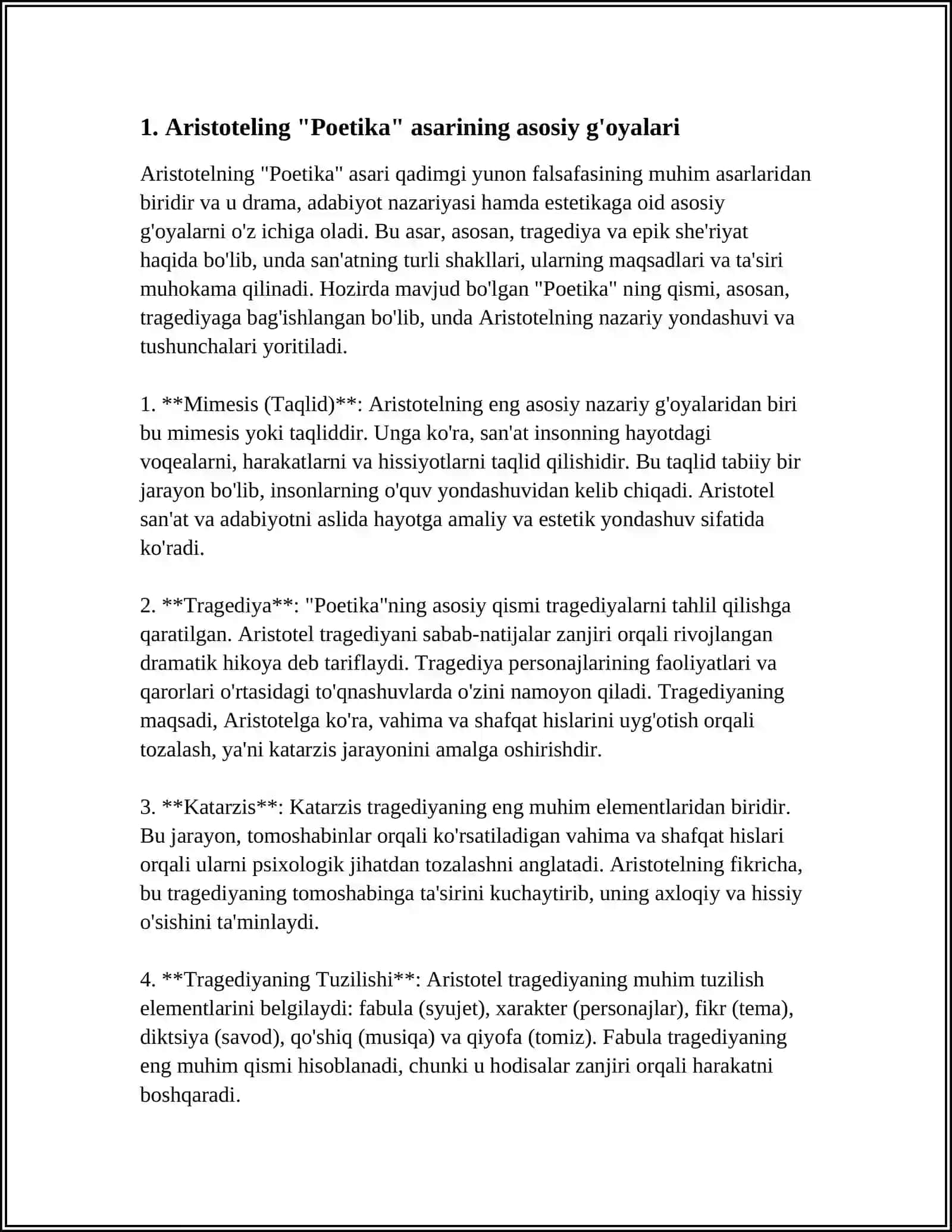 ARISTOTELNING "POETIKA" ASARI 4