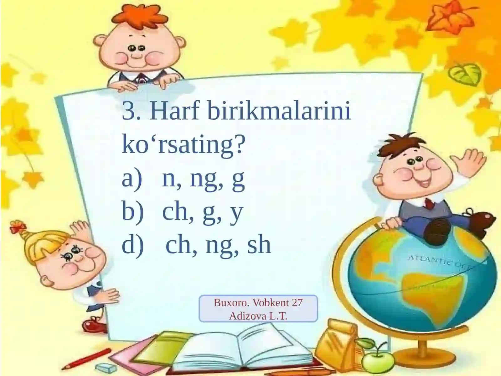 O‘zbektilidanechtaundoshtovushbor? 4