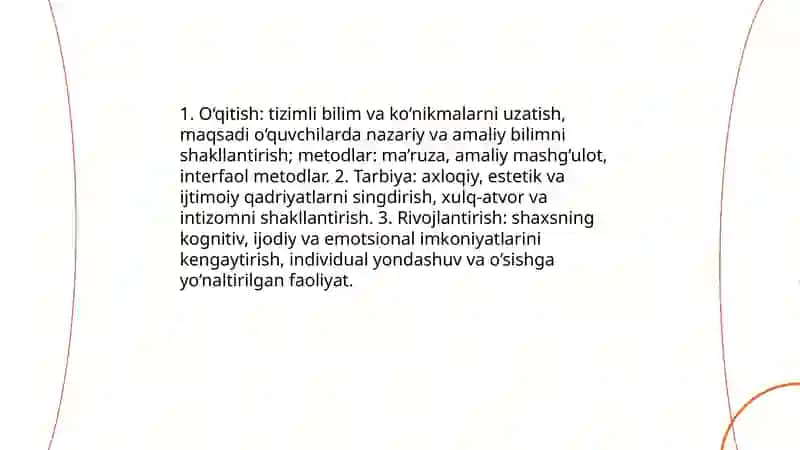 Pedagogik faoliyatning tarkibi va mazmuni 4