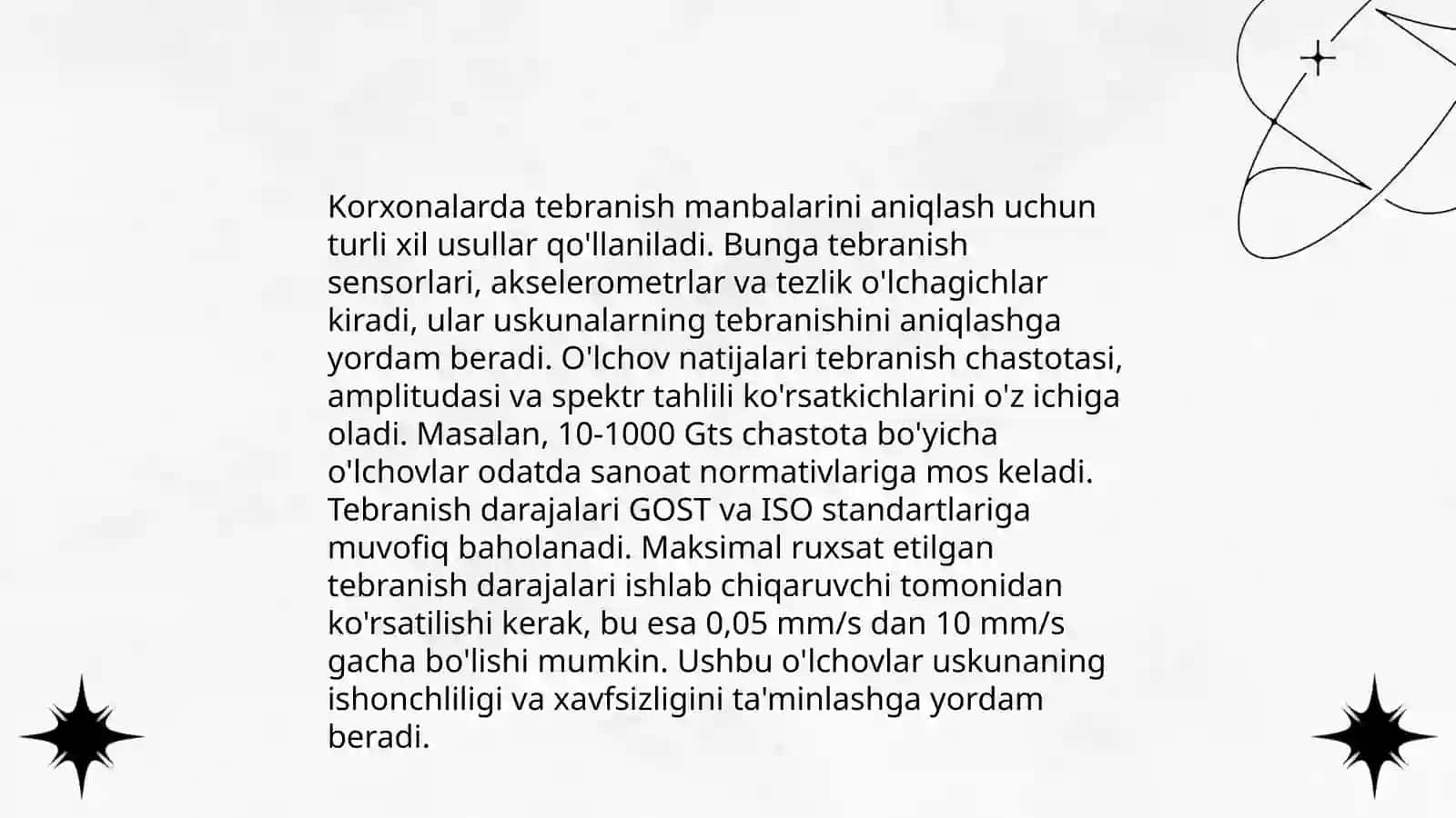 Korxonalarda tebranishli vaziyatlarni tekshirish va baholash 4