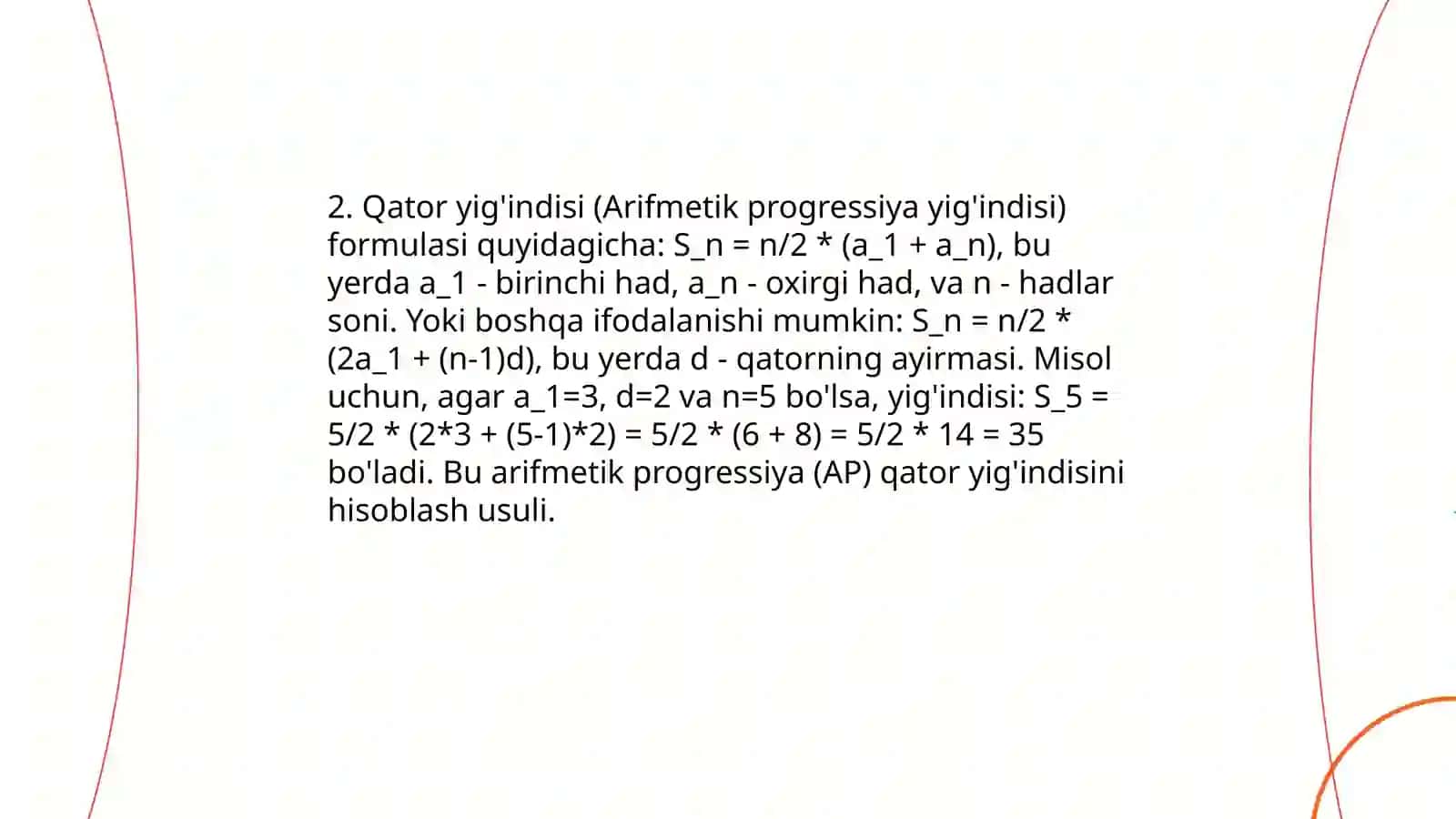 Musbat hadli sonli qatorlar 4