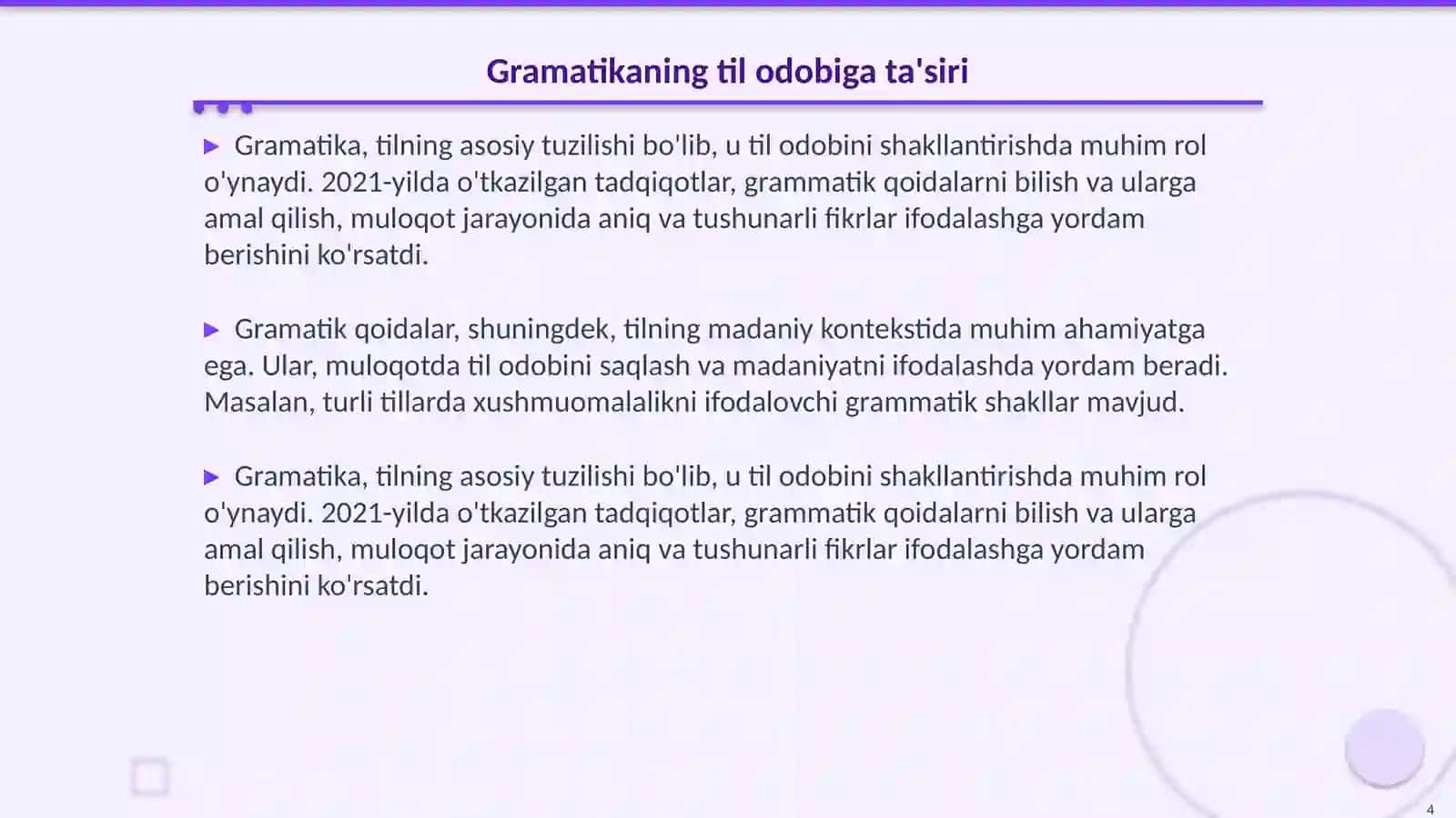 Til odobi til oftobi. Gramatika; To‘siqsizlik manosi.Raksananing ko‘z yoshlari 4