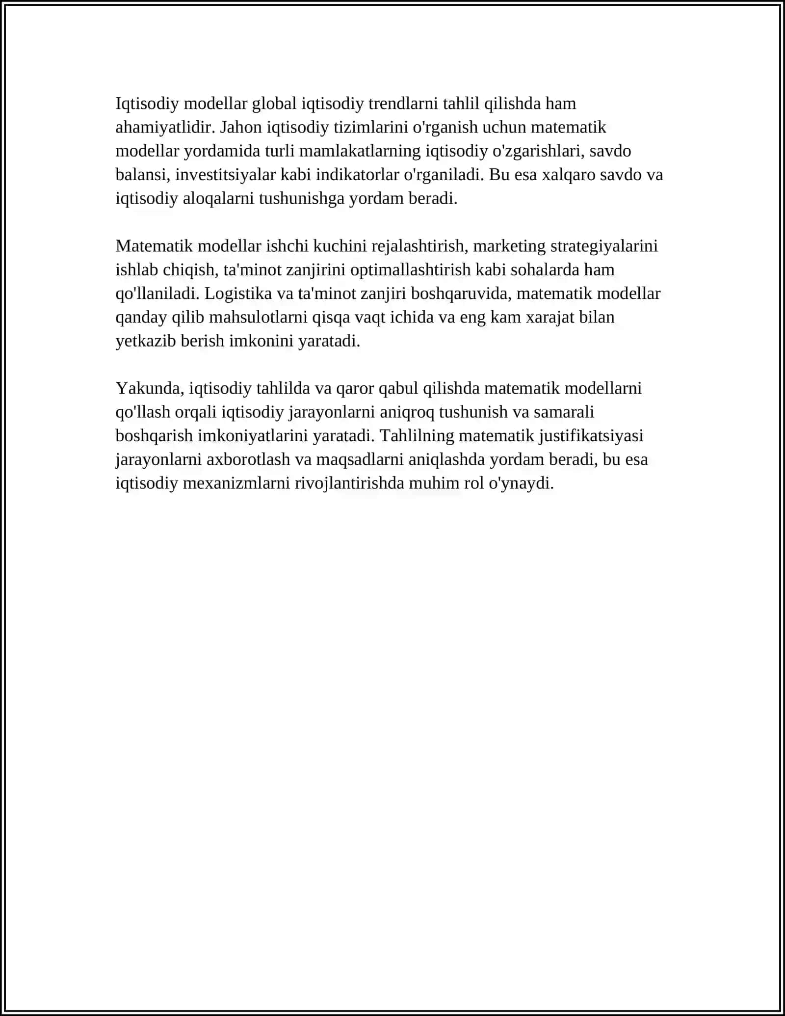 IQTISODIYOT UCHUN MATEMATIKA VA EKANOMIKANING AHAMIYATI 4