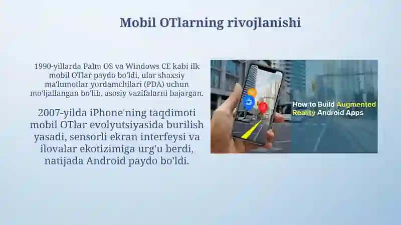 Mobil OT tarixi, Android arxitekturasi, ART va Android ilova komponentalari haqida tushuncha 4