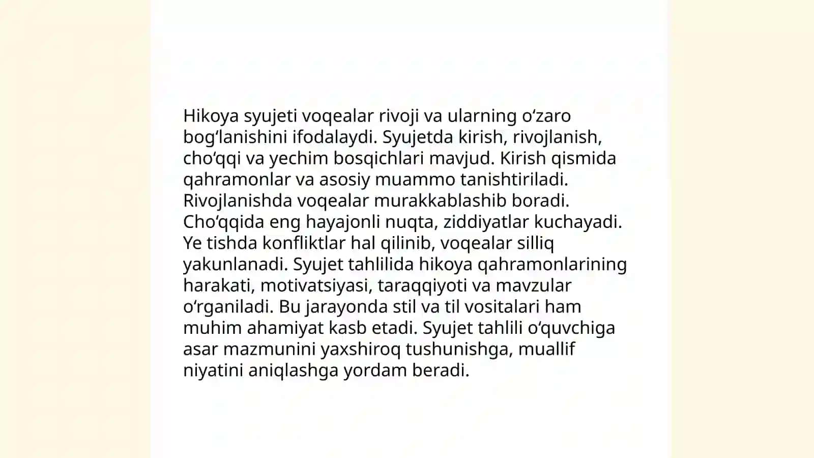 Charos hikoyasining kompozitsion tahlili, mavzu va g'oyasi 4