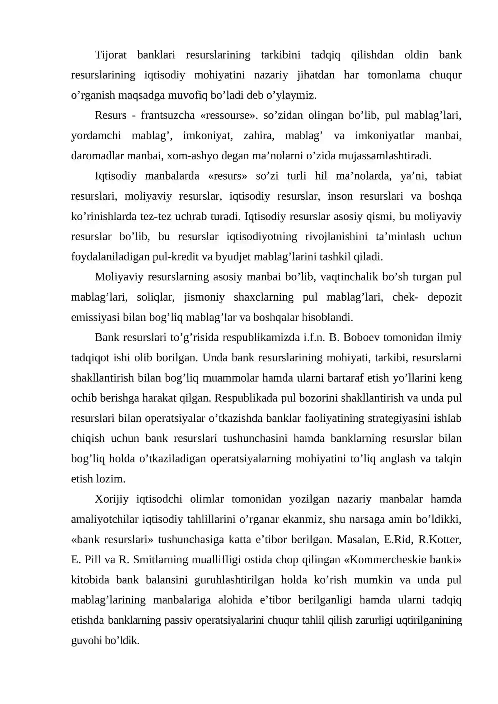Tijorat banklari passiv operatsiyalari tarkibi va ularni joylashishi 4
