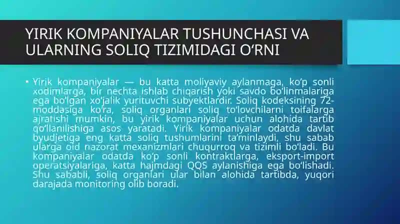 YIRIK KOMPANIYALAR BO‘YICHA HUDUDLARARO DAVLAT SOLIQ INSPEKTSIYASI 4