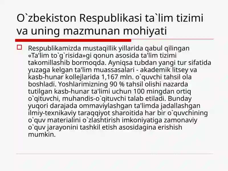 O'zbekiston Respublikasida yoshlarga oid davlat siyosati va uning mohiyati 4