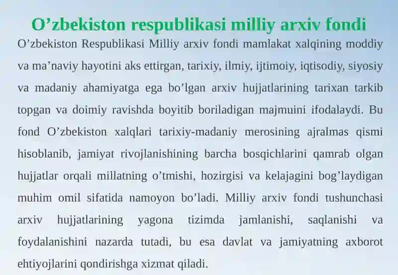 O’zbekiston Respublikasi Milliyarxiv fondi 4