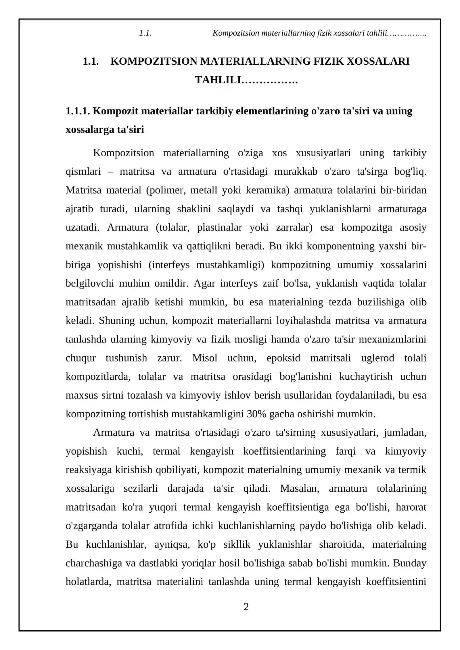 Kompozitsion materiallarning mexanik va termik xossalarini hisobga olgan holda samolyot konstruksiyalarining xizmat muddati prognozini ishlab chiqish 4