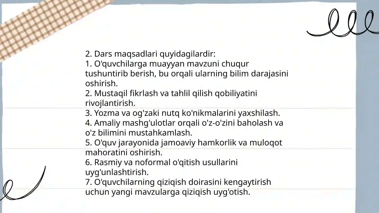 TEZIS uslulidagi mashgulot ishlanmasi slayd 4