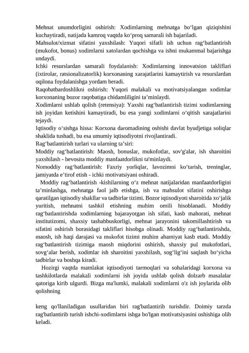 Rag'batlantirish tizimining iqtisodiy ahamiyati 4
