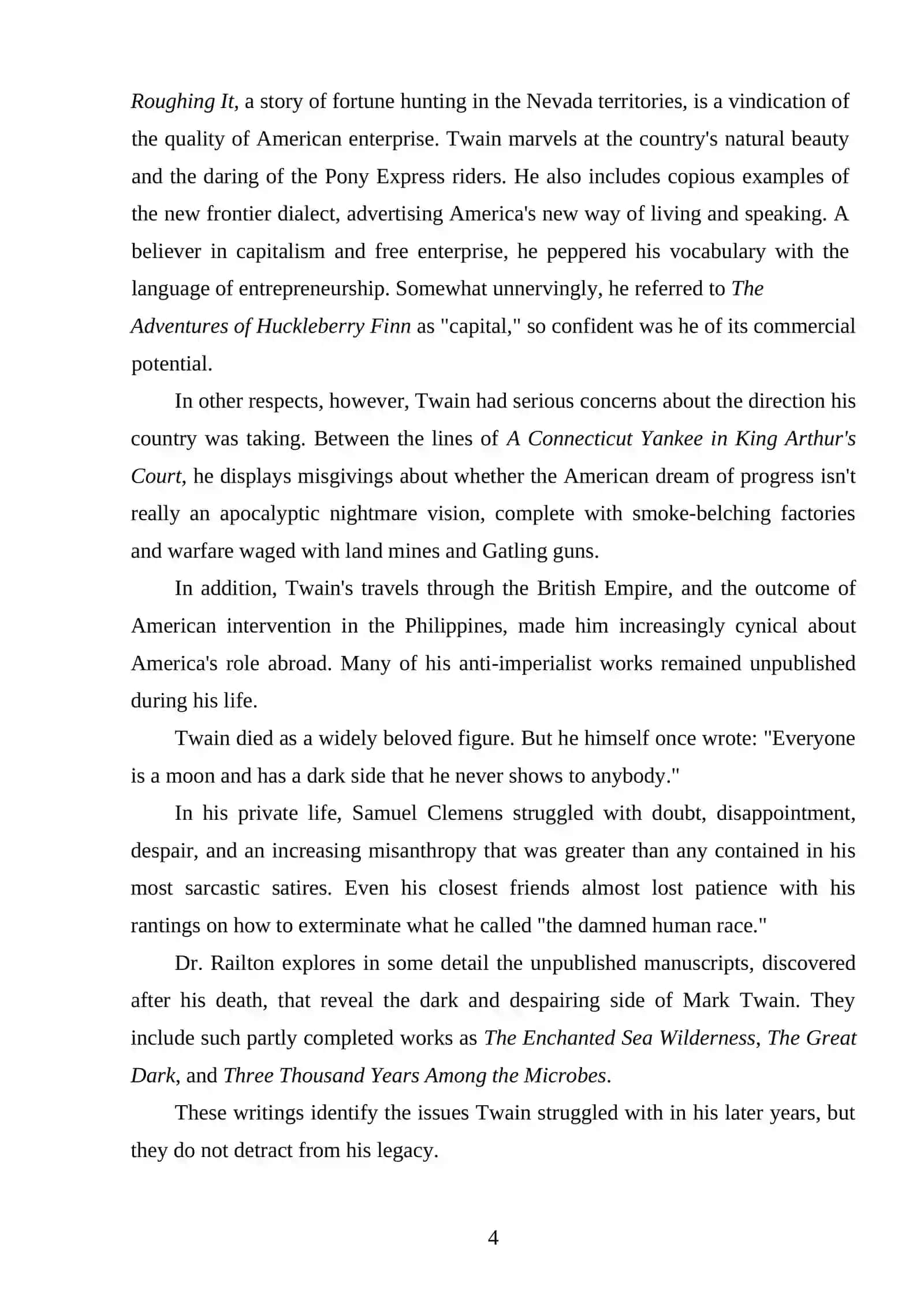 THEMES IN THE ADVENTURES OF HUCKLEBERRY FINN BY MARK TWAIN 4