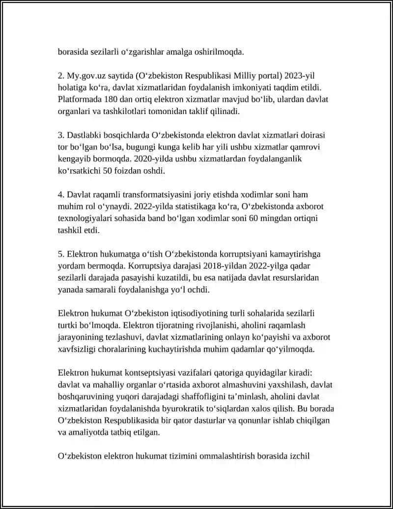Elektron hukumatning kontseptsiyasi 4